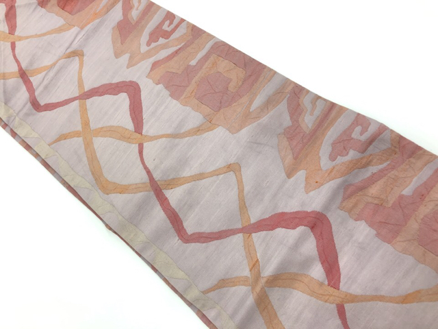 リサイクル　抽象模様織出し名古屋帯